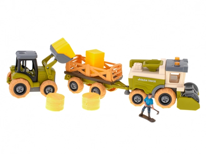 Boerenset met tractoren en boerderijdieren