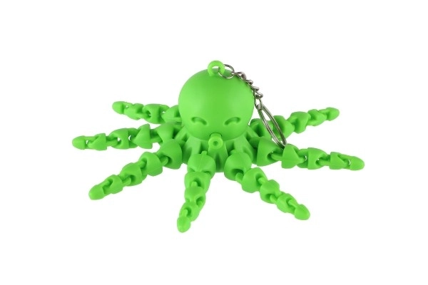 Octopus hanger plastic 9cm op batterijen met licht 6 kleuren 24 stuks in een doos