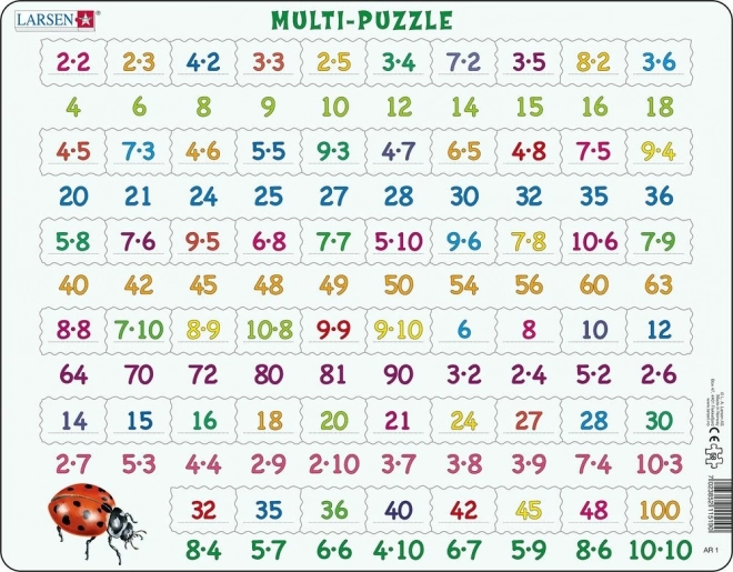 Larsen Puzzel Wiskunde: Vermenigvuldiging 81 Stukken
