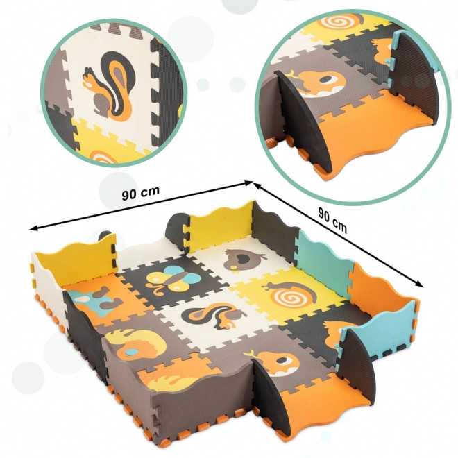 Educatieve schuim puzzelmat dieren 114 x 114 cm 25 stukken