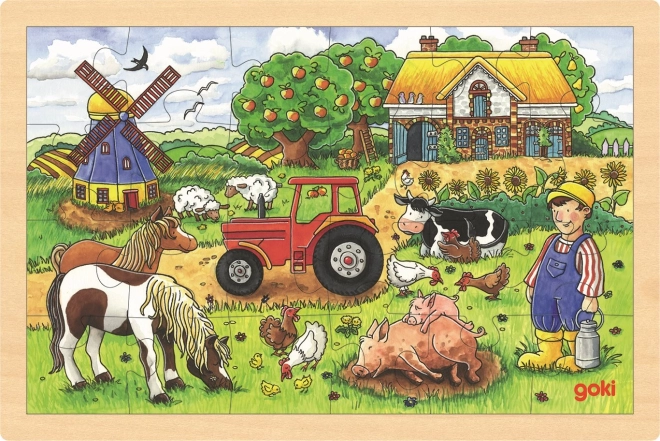 Houten puzzel Boerderij van meneer Miller - 24 stukjes