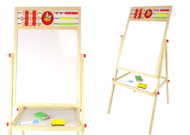 Houten dubbelseitige bord Magnetisch en Krijtbord met Accessoires