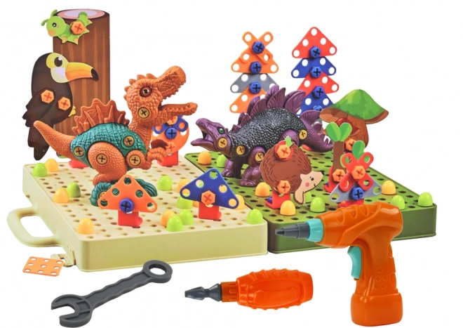 3D bouwpuzzel blokken DIY Dinosaurussen Demonteerbare boormachine