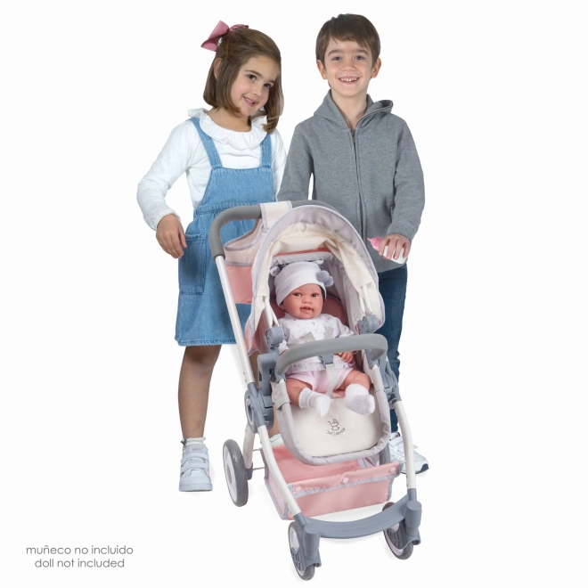 DeCuevas 80586 Opvouwbare Poppenwagen 3 in 1 met Tas FUNNY 2023 - 70 cm