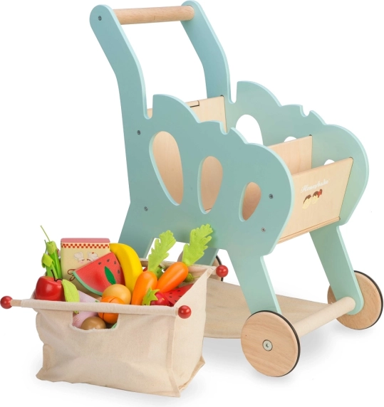 Houten winkelwagentje voor kinderen met accessoires LE TOY VAN
