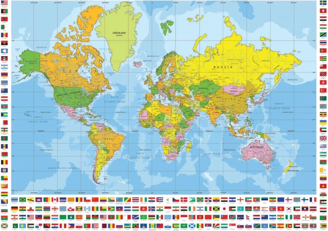 Puzzel Politieke wereldkaart XL 700 stukjes