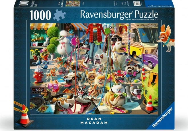 Puzzel met hondenuitlaat thema 1000 stukken