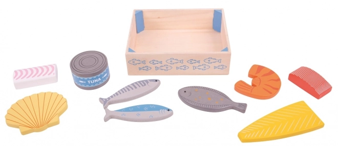 Houten zeevruchten in doos Bigjigs Toys
