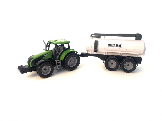 Tractor op traagheidsaandrijving met aanhanger
