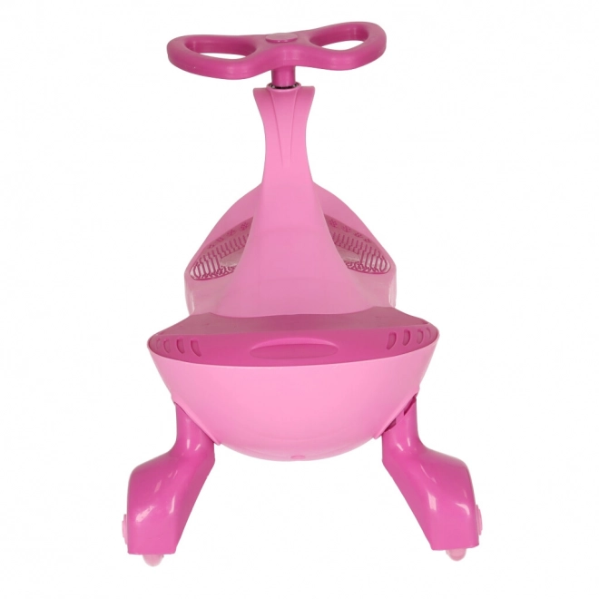 Roze kinderloopfiets met verlichte LED-wielen