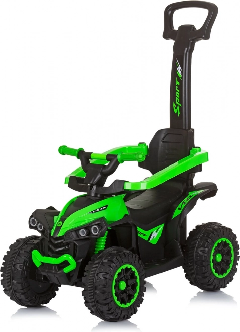 Loopfiets met duwstang en dak ATV groen
