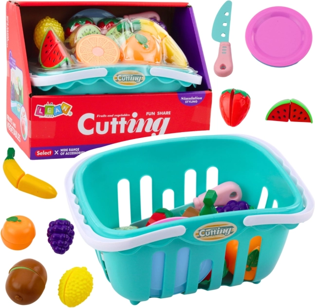 Fruitsnijset met Klittenband, Borden en Mandje voor Kinderen