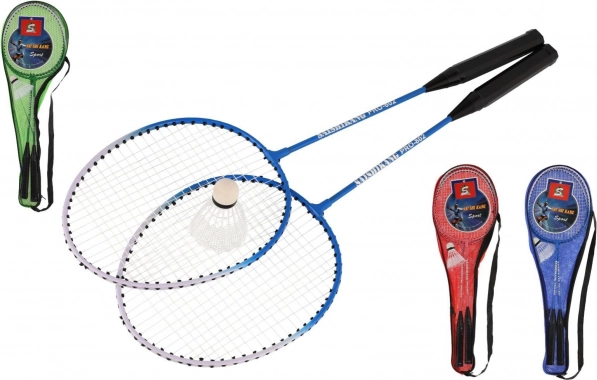 Badmintonset 2 rackets en 1 shuttle in hoes, 64 cm