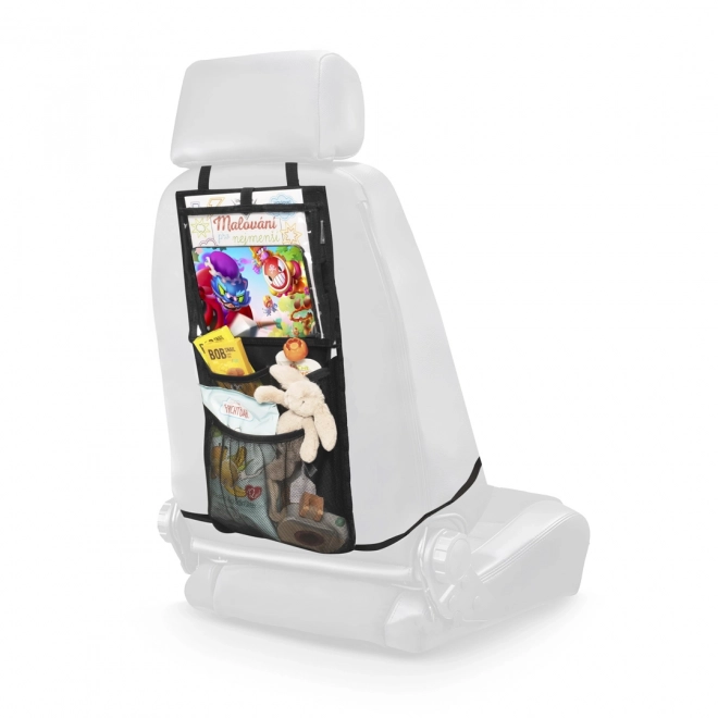 Organizer voor stoel + zak voor tablet en speelgoed
