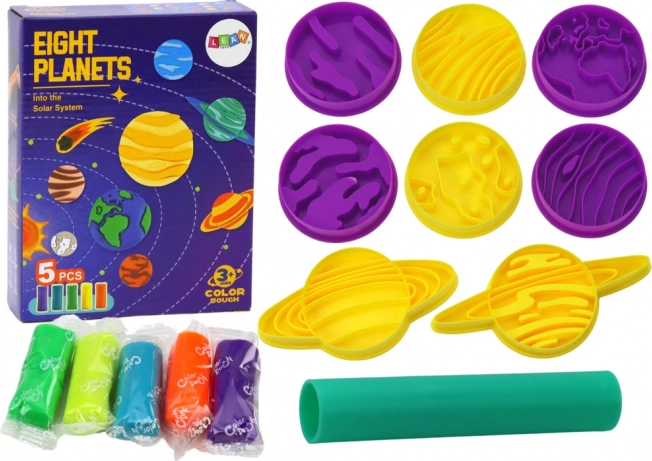 Creatieve set klei planeten – 8 vormen en 5 kleuren