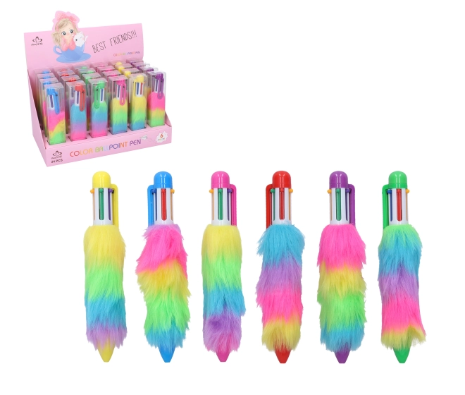 Meer kleurige pen (6 kleuren) met versiering