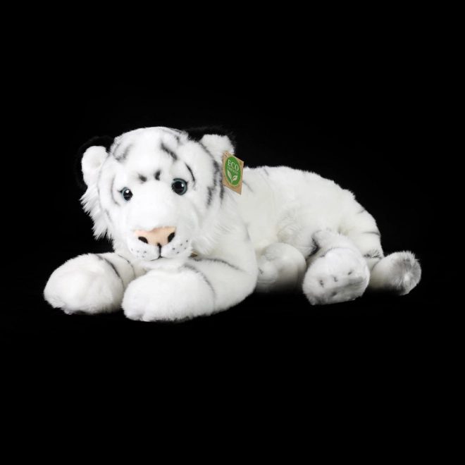 Pluchen witte tijger liggend 36 cm ECO-FRIENDLY