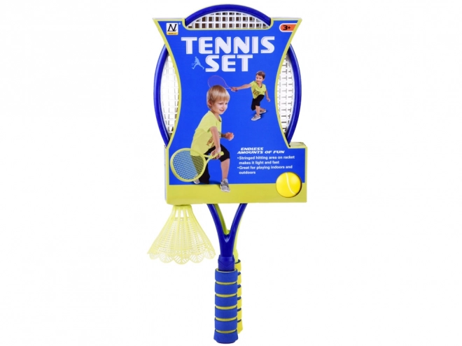 Badminton- en tennisset met foam ballen en shuttles