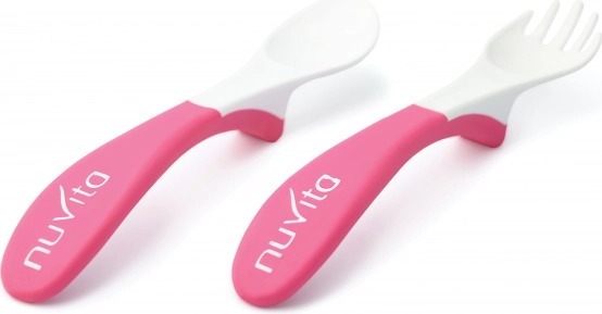 Eetset lepel met vork, Pink