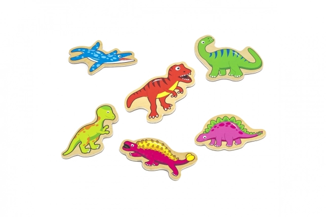 Houten magneten 20 st - dinosauriërs