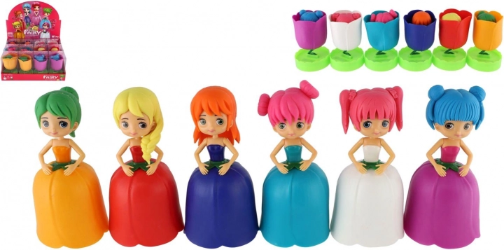 Bloemenfee – pop 12 cm met draaibare rok, mix varianten