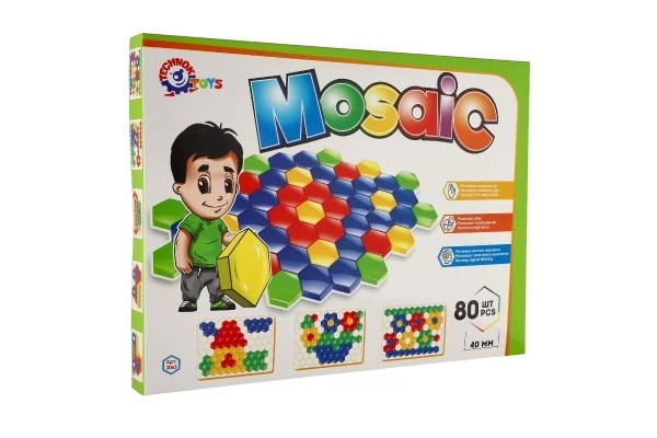 Mozaïek hoedje 4cm voor de kleinsten glad 80 stuks in doos 45x34x4cm 12m+
