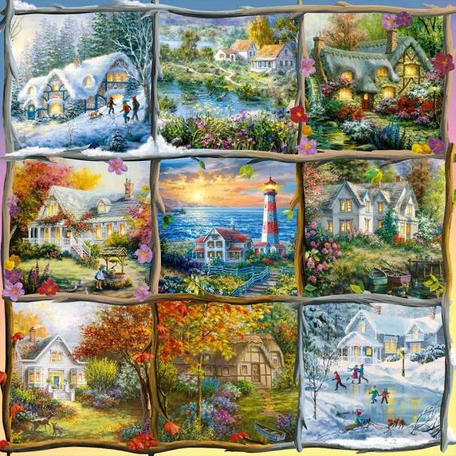 Alipson vierkante puzzel Collage van de vier seizoenen 1000 stukjes