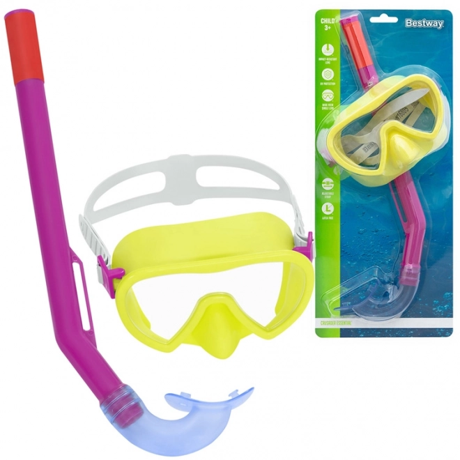 Bestway duikmasker met snorkel voor kinderen 3+ – Geel