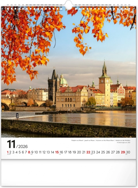Wandkalender Praag 2026