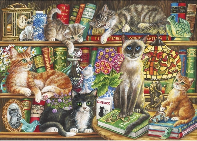 Puzzel Katten tussen boeken 1000 stukjes
