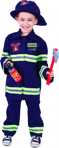 Kinderbrandweerkostuum met Tsjechische opdruk – maat M (6–8 jaar)