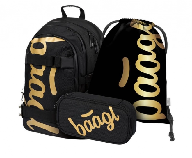 BAAGL SET 3 Skate Gold: rugzak, pen etui en zak