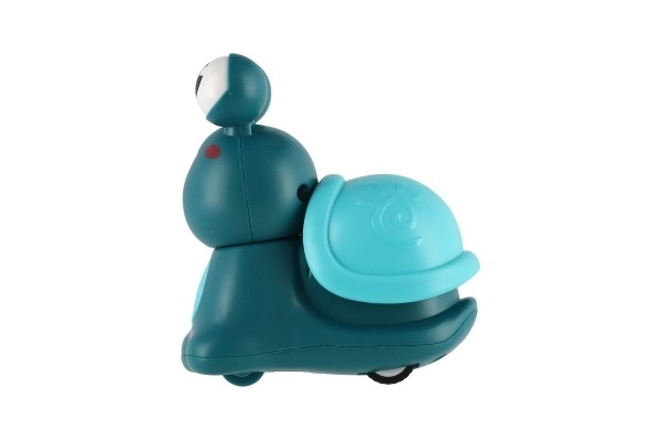 Slak Druk en Rijd plastic 8cm met opwindmechanisme 3 kleuren 12 stuks in doos