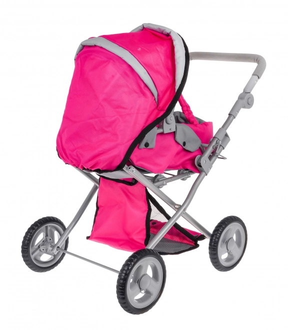 Roze poppenwagen 2-in-1