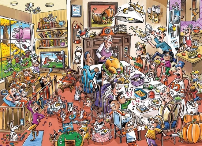 Puzzel COBBLE HILL DoodleTown: Gelukkig Thanksgiving 1000 stukjes