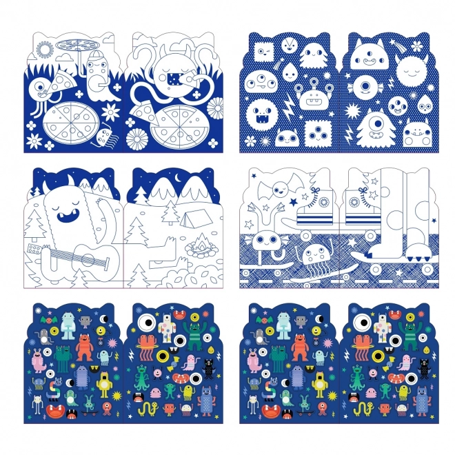 Petit Collage Kleurboek met Sticker Monsters
