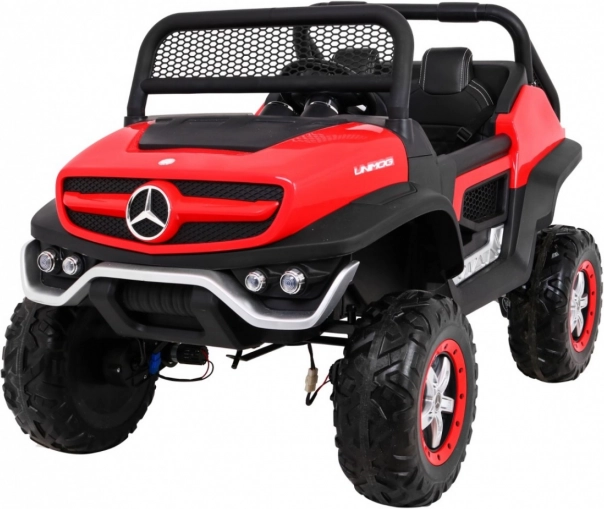 Mercedes Benz Unimog elektrisch kinderauto rood 4x4