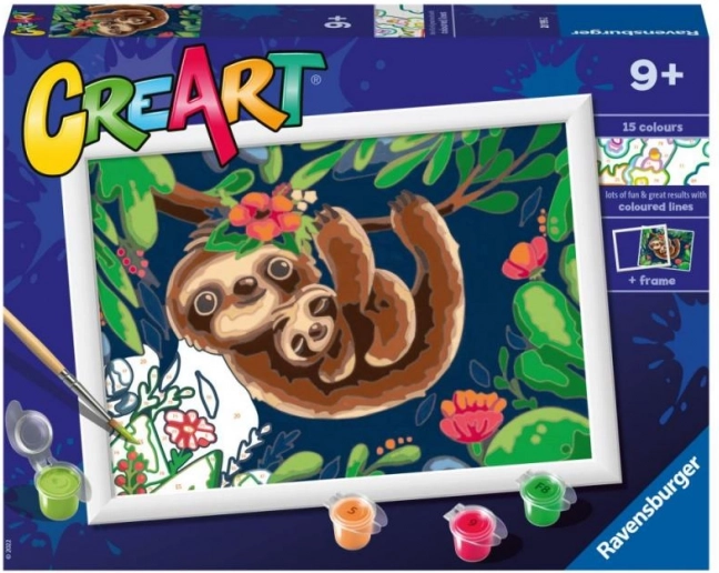 RAVENSBURGER CreArt schilderen op nummer – luiaards 24 × 18 cm