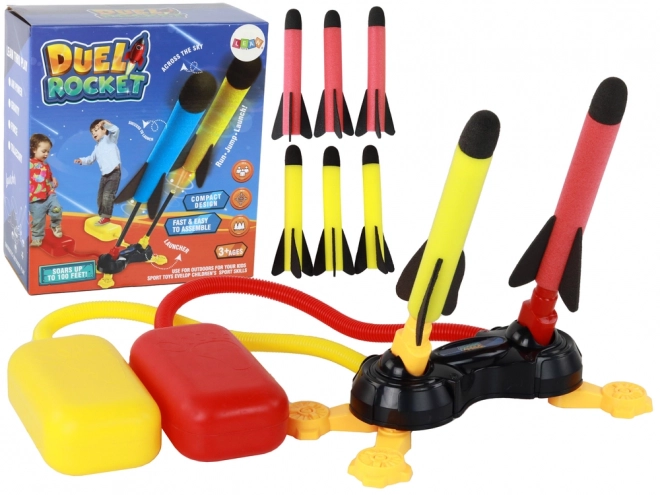 Schuimraketpomp geel rood 6 stuks