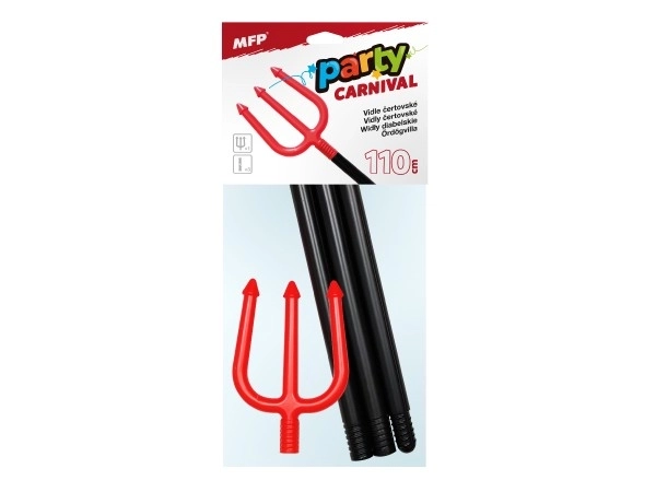 Vork duivelse opvouwbare plastic 110cm op kaart 17x41cm carnaval