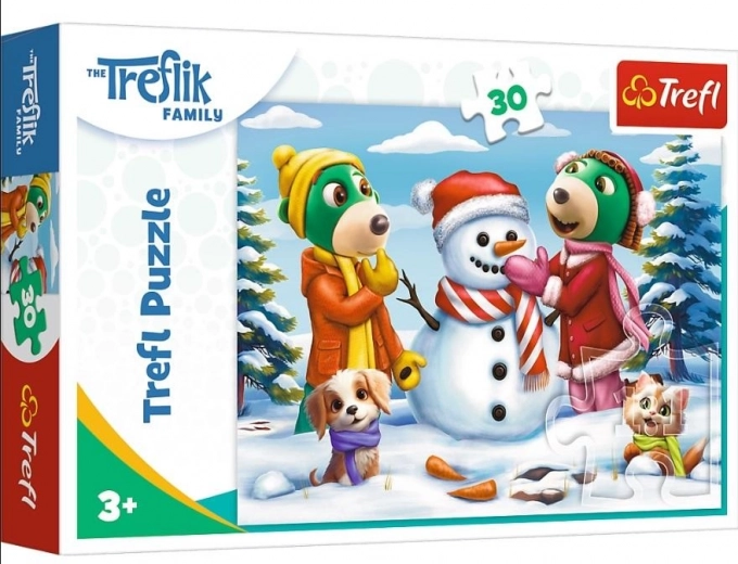 Puzzel Trefl Familie Treflik: Winterplezier 30 stukjes