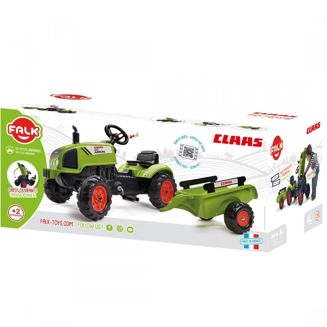 Traptractor Claas Arion 410 met aanhanger