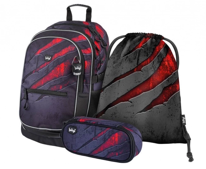 BAAGL SET 3 Core Lava: rugzak, etui, zakje