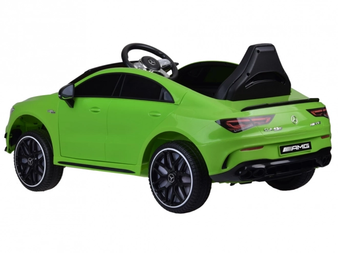 Elektrische kinderauto Mercedes AMG CLA 45s met schommelfunctie – Groen