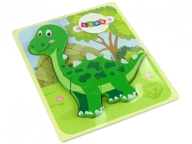 Houten puzzel Dinosaurussen Isanosaurus Tyrannosaurus Groen