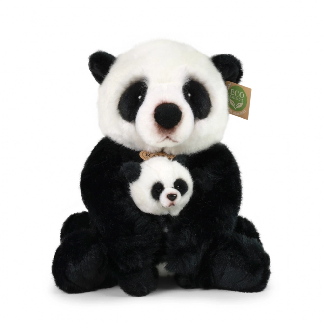 Rappa Pluchen panda met jong 27 cm ECO-FRIENDLY