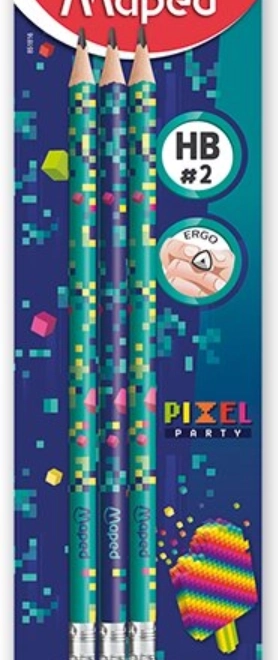 Grafietpotlood Maped Pixel Party HB, 6 stuks