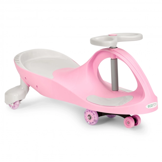 Rijdende auto met LED-wielen roze ECOTOYS