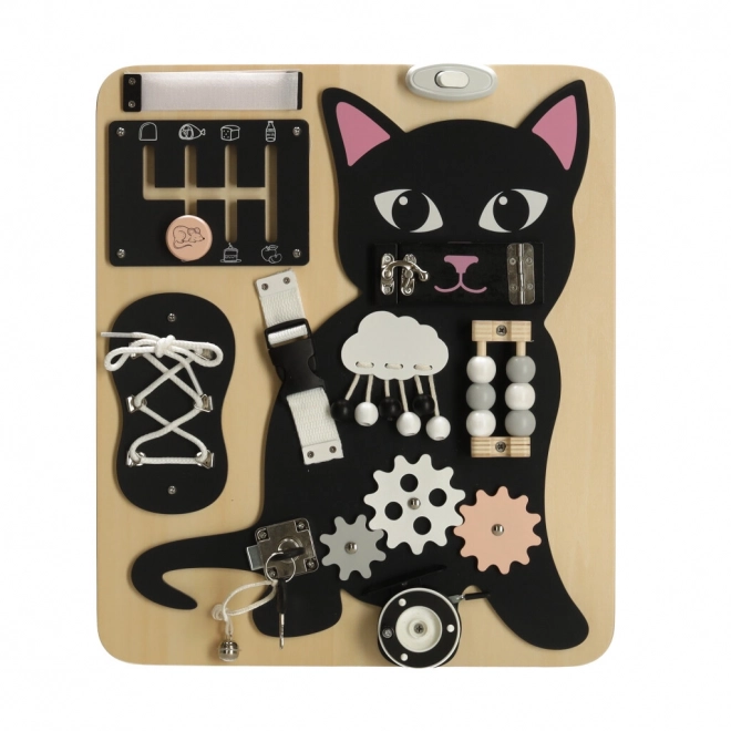 Houten sensorische plank Kat