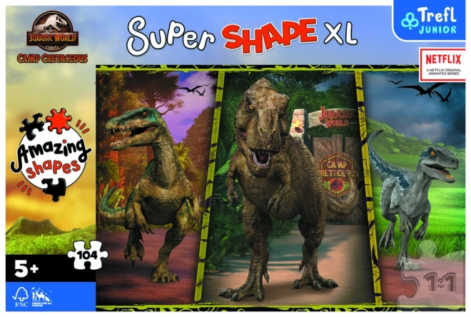 Puzzel Gekleurde Dinosaurussen XL Super 104 Stukken
